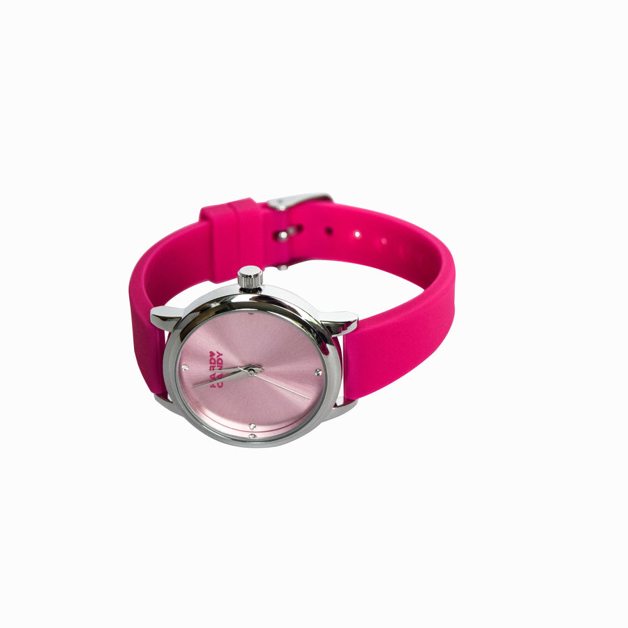 Silver Tone Silicone Strap Watch Hard Candy