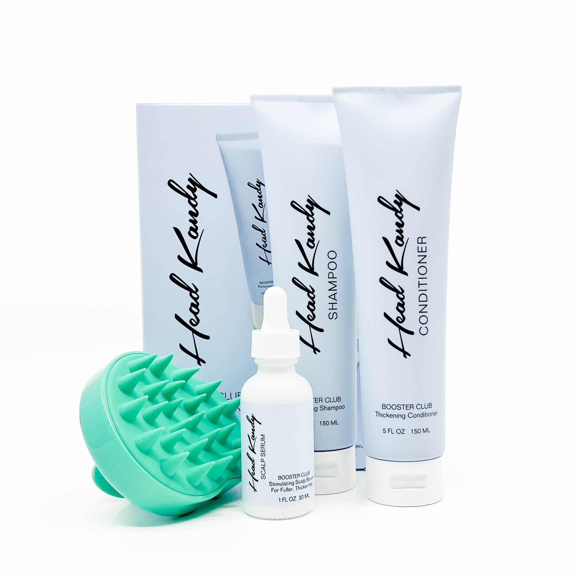 Booster Club Hair Thickening Kit + Scalp Massager Head Kandy
