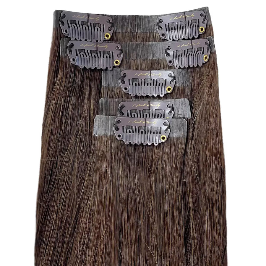 Seamless Clip-In Hair Extensions I Viv (Brunette)