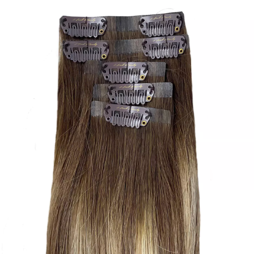 Seamless Clip-In Hair Extensions I Joy (Rooted Dark Blonde)